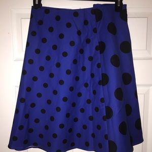 Blue and black polka dots skater skirt Eloquii